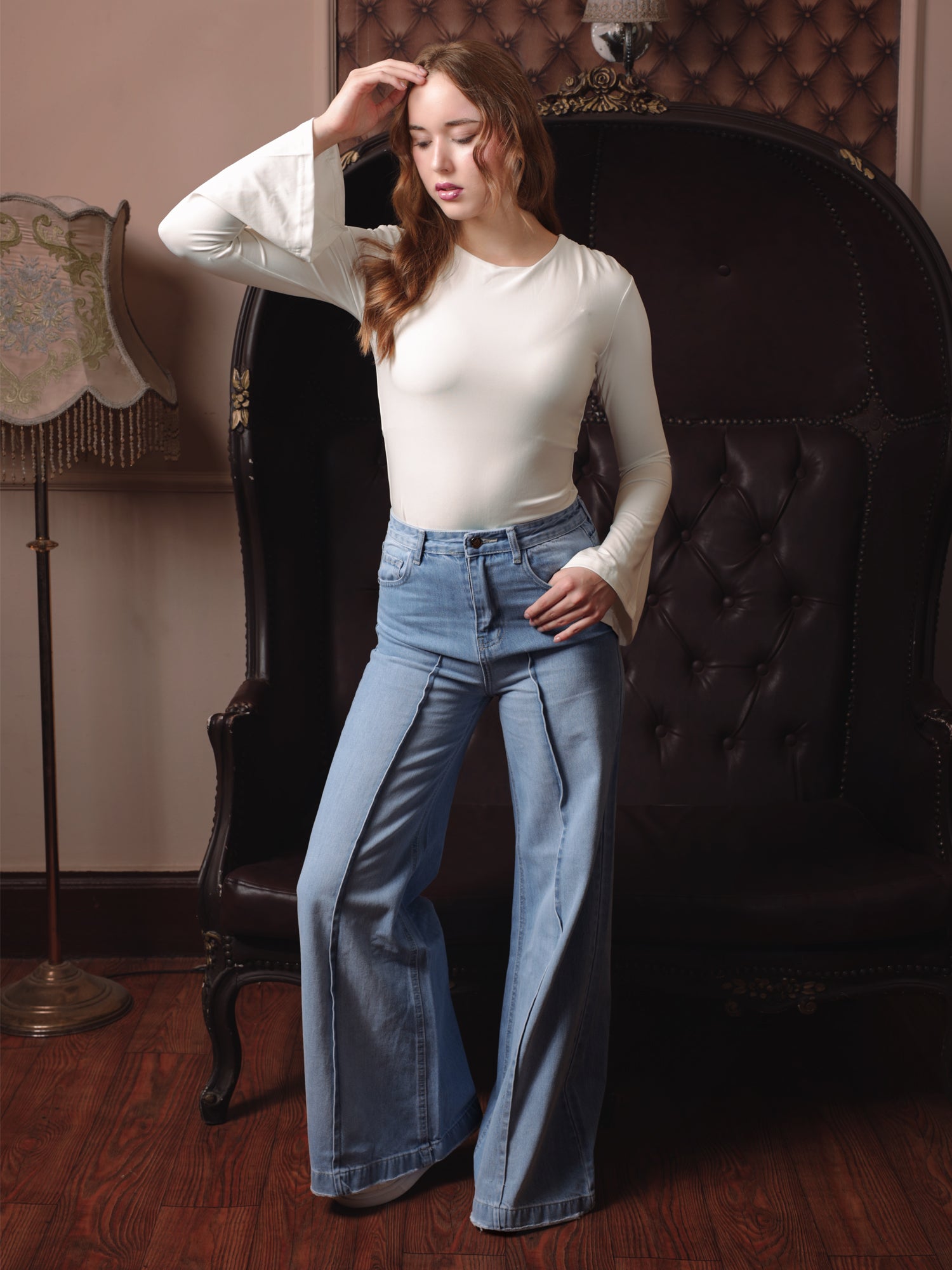 Owluxe Signature Super Wide-Leg Denim – SWL-01 – Sky Blue