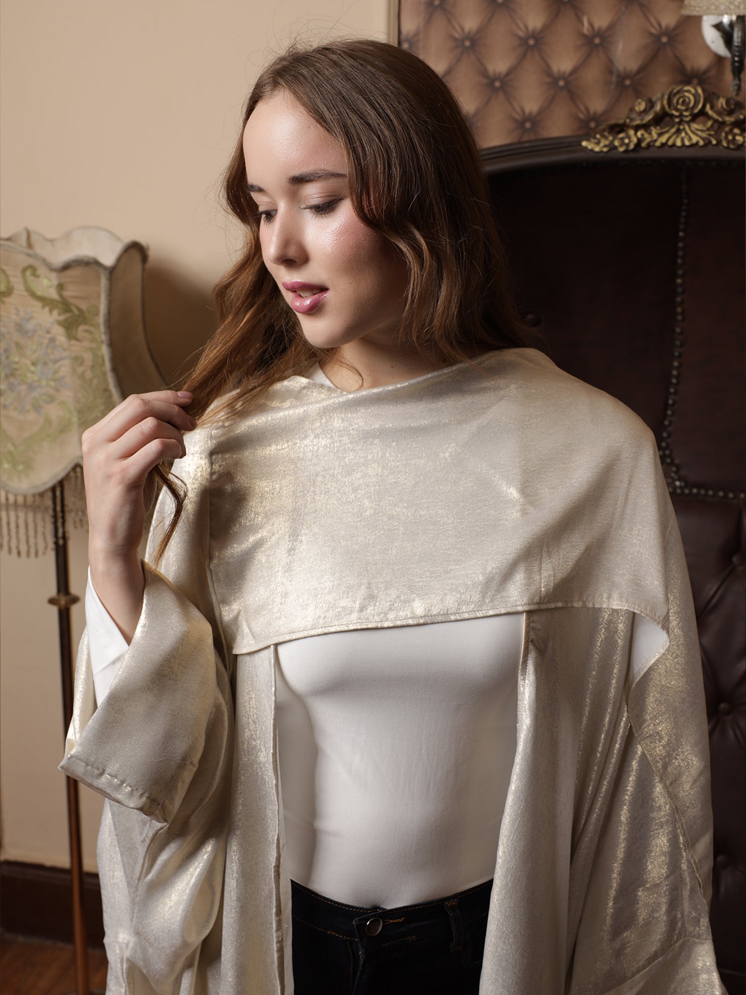 Owluxe Kaftan – Royal Ivory ( Free size )