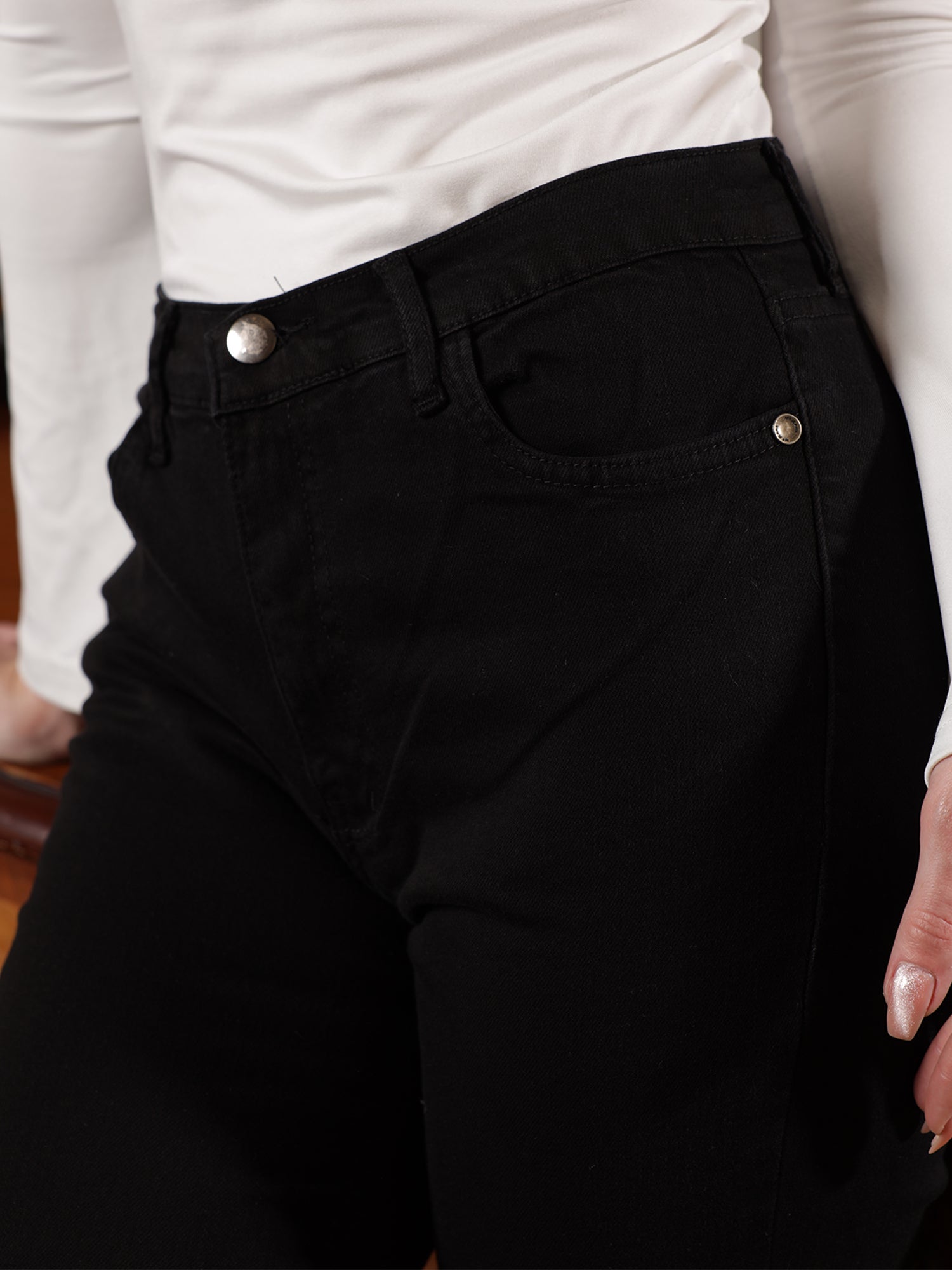 Owluxe Essential Flare Denim– FL-05 – Deep Black