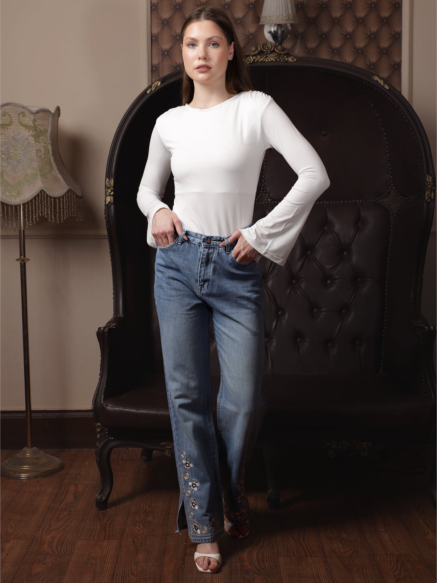 Owluxe Signature Wide-Leg Denim – WL-07 – Midnight Navy