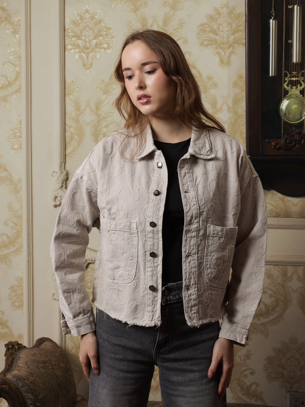 Owluxe Elite Denim Jacket - Beige