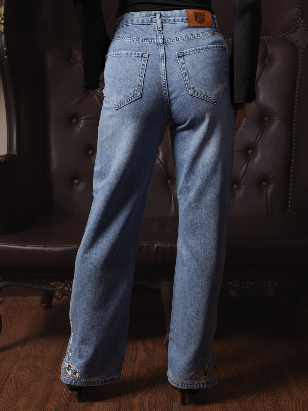 Owluxe Signature Wide-Leg Denim – WL-07 – Ocean Blue