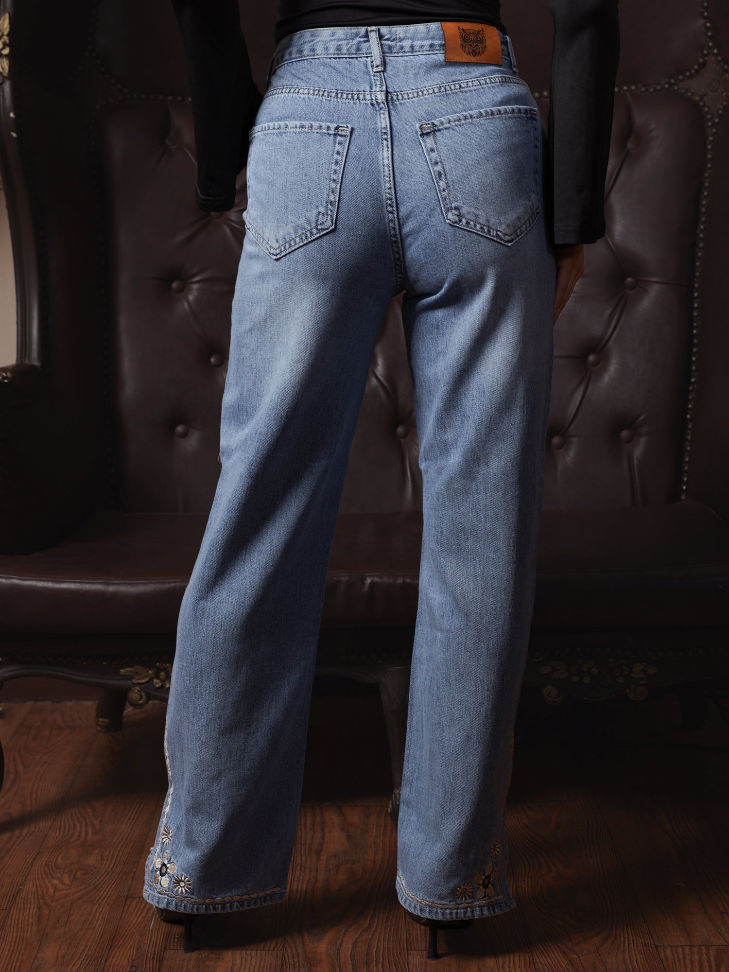 Owluxe Signature Wide-Leg Denim – WL-07 – Ocean Blue