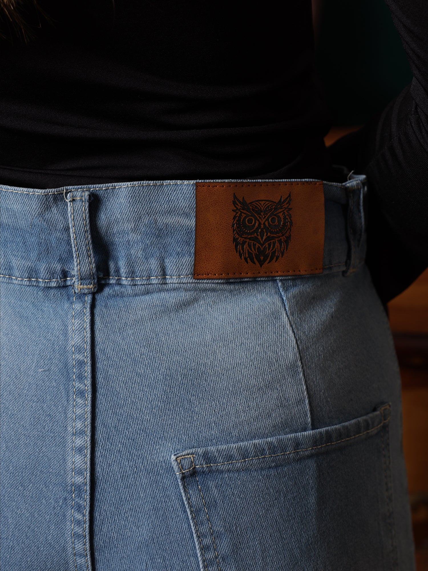 Owluxe Essential Wide-Leg Denim – WL-03 – Sky Blue (7/8 length)