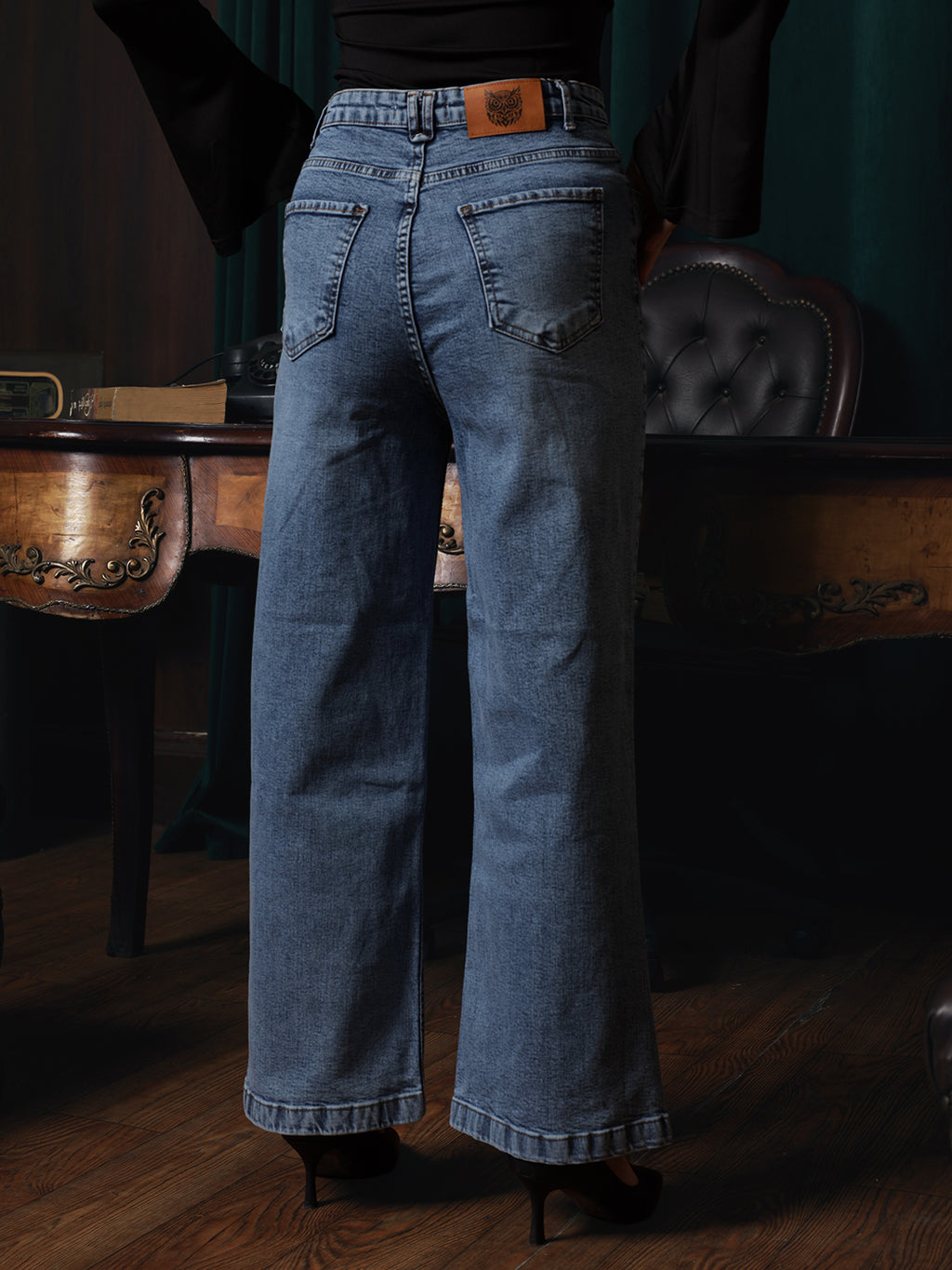 Owluxe Signature Wide-Leg Denim – WL-05 – Ocean Blue