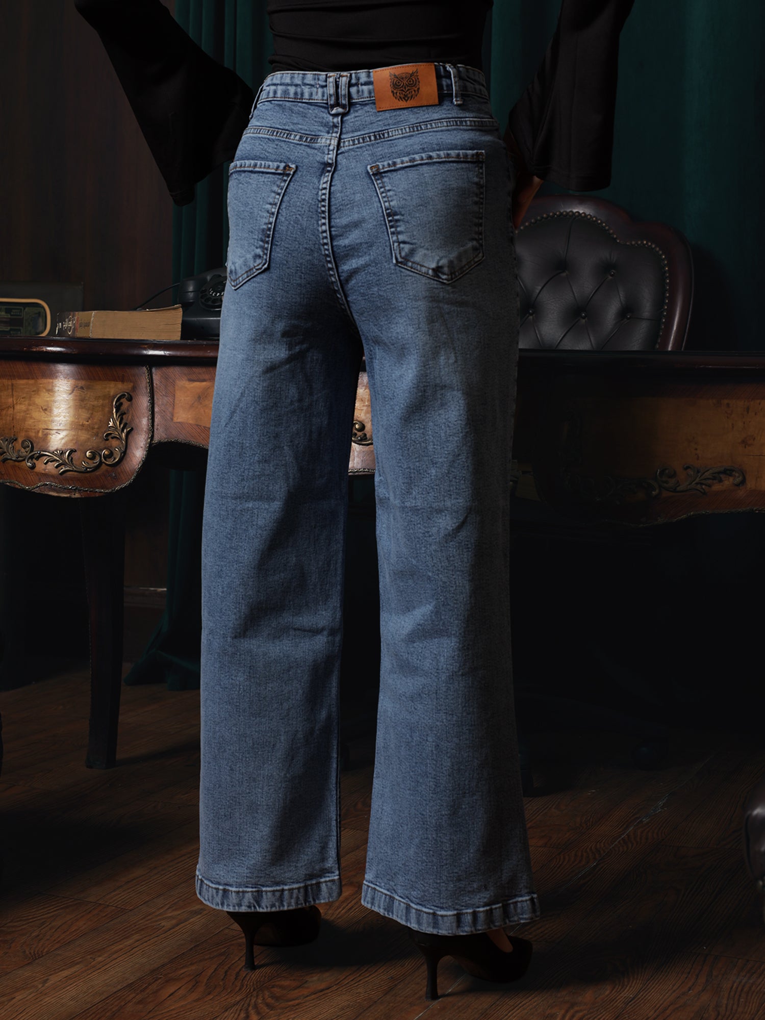 Owluxe Signature Wide-Leg Denim – WL-05 – Ocean Blue
