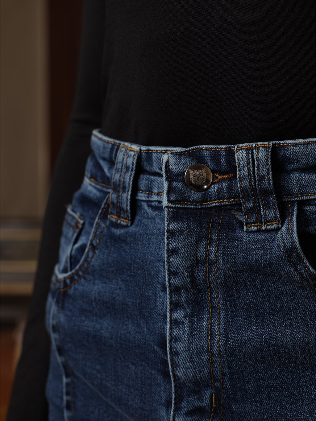 Owluxe Signature Wide-Leg Denim – WL-05 – Midnight Navy