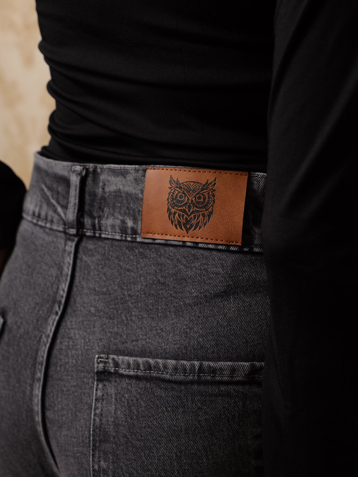 Owluxe Essential Wide-Leg Denim – WL-03 – Concrete Grey (7/8 length)