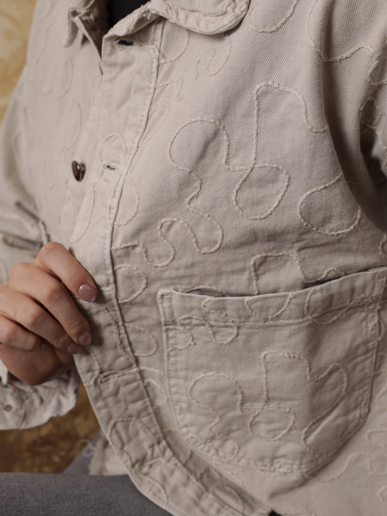 Owluxe Elite Denim Jacket - Beige