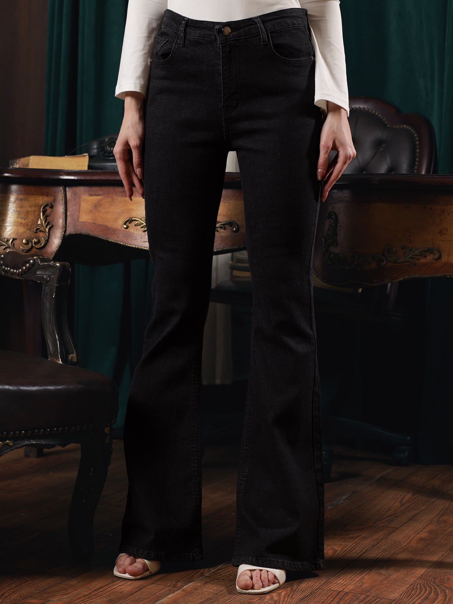 Owluxe Essential Flare Denim– FL-06 – Matte Black