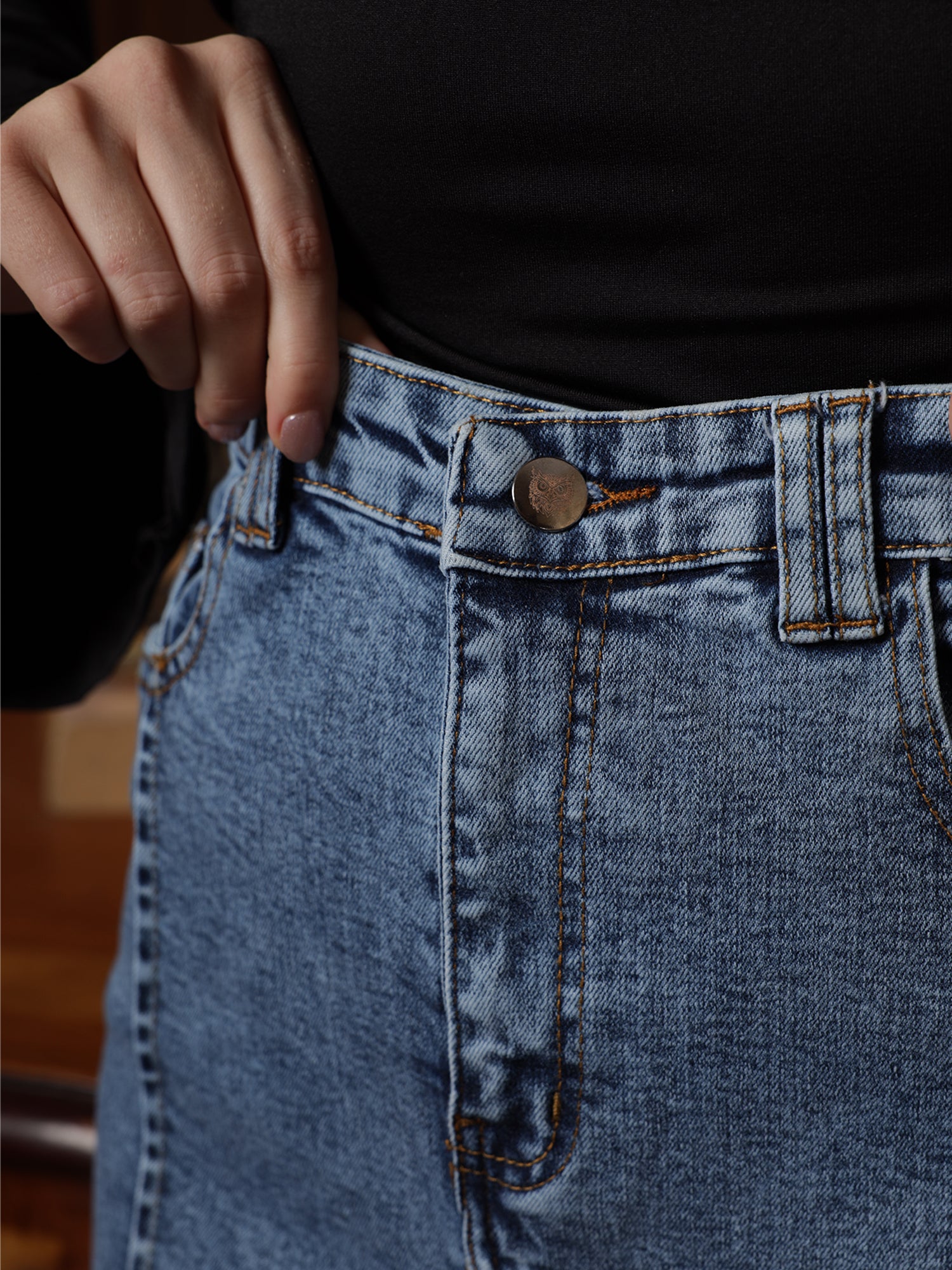 Owluxe Signature Wide-Leg Denim – WL-05 – Ocean Blue