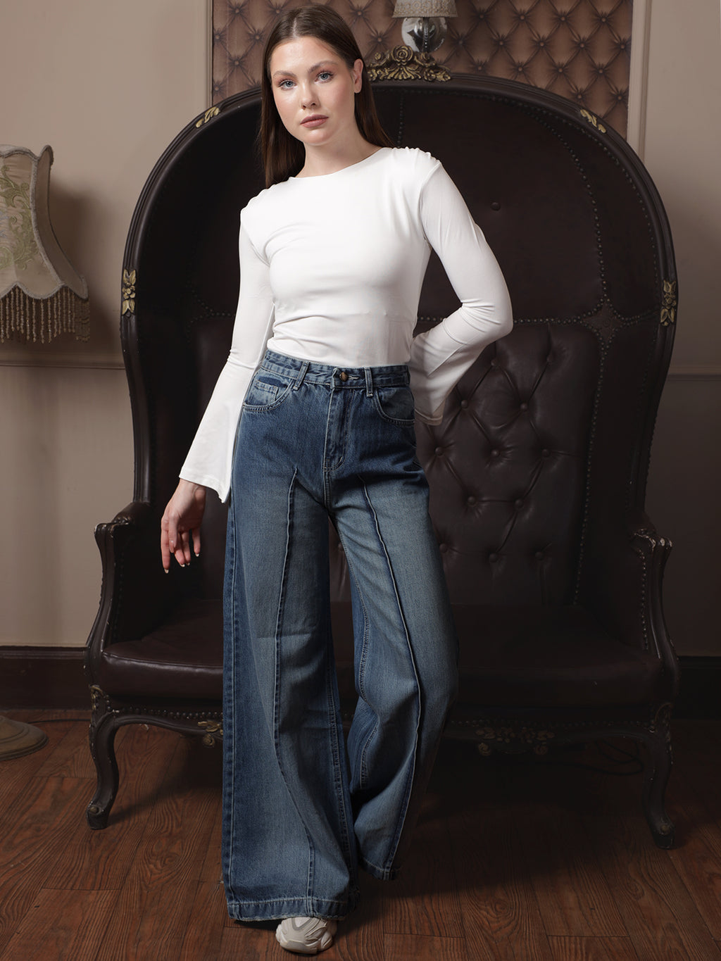 Owluxe Signature Super Wide-Leg Denim – SWL-01 – Ocean Blue