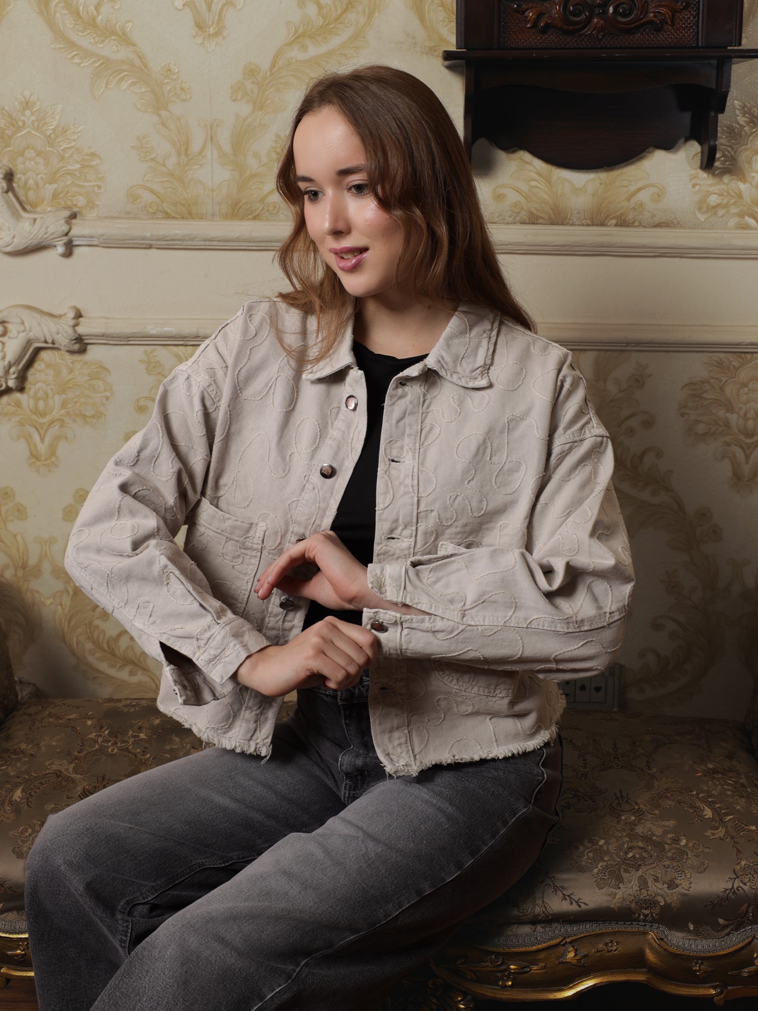 Owluxe Elite Denim Jacket - Beige