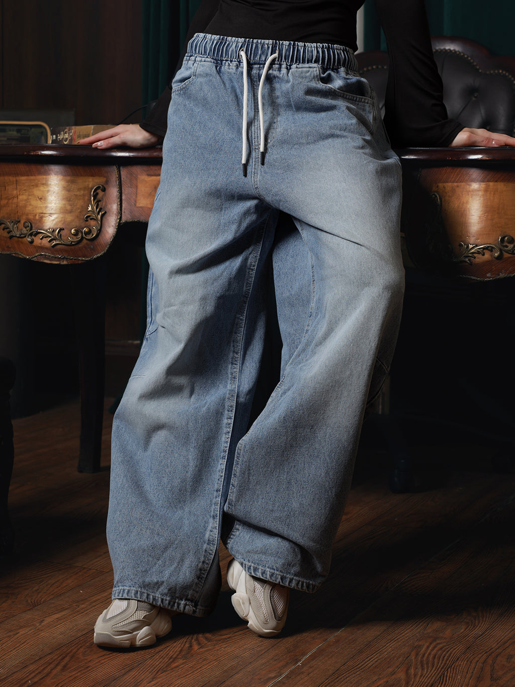 Owluxe Signature Elastic Waist Denim - Ocean Blue