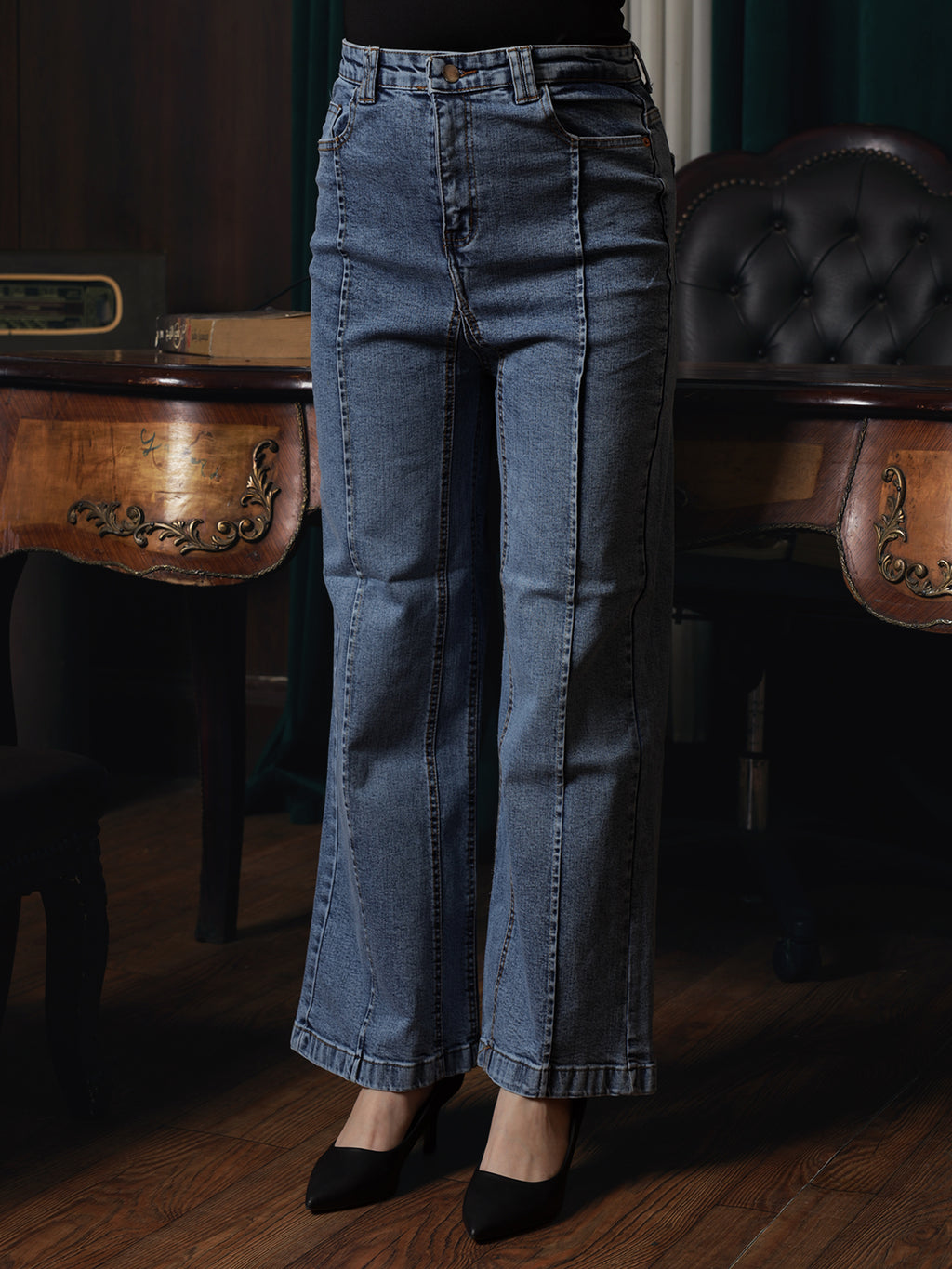 Owluxe Signature Wide-Leg Denim – WL-05 – Ocean Blue