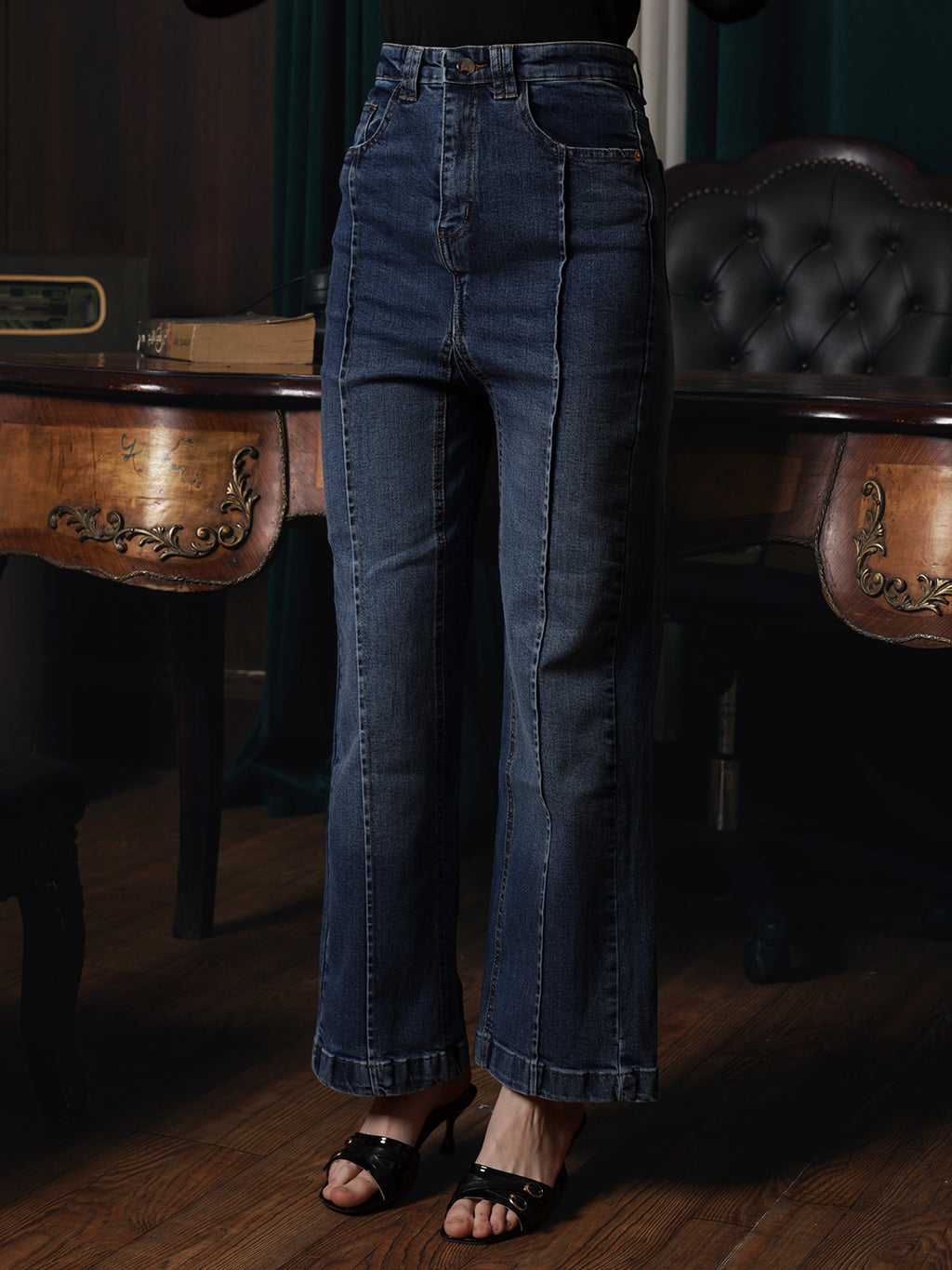 Owluxe Signature Wide-Leg Denim – WL-05 – Midnight Navy