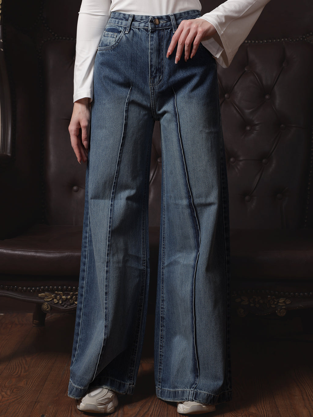 Owluxe Signature Super Wide-Leg Denim – SWL-01 – Ocean Blue