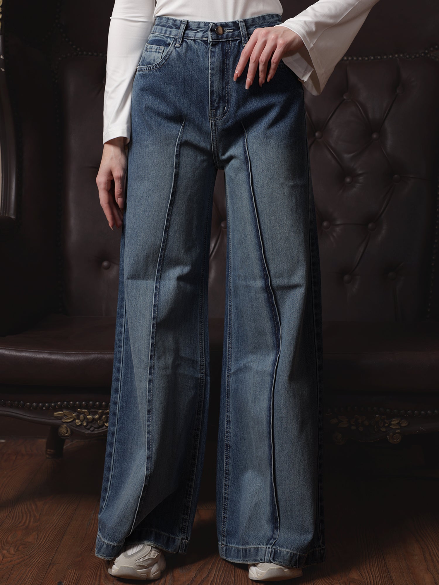 Owluxe Signature Super Wide-Leg Denim – SWL-01 – Ocean Blue