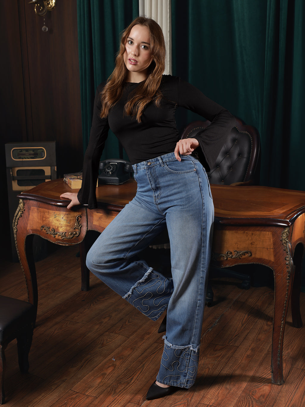 Owluxe Elite Wide-Leg Denim – WL-01 – Ocean Blue