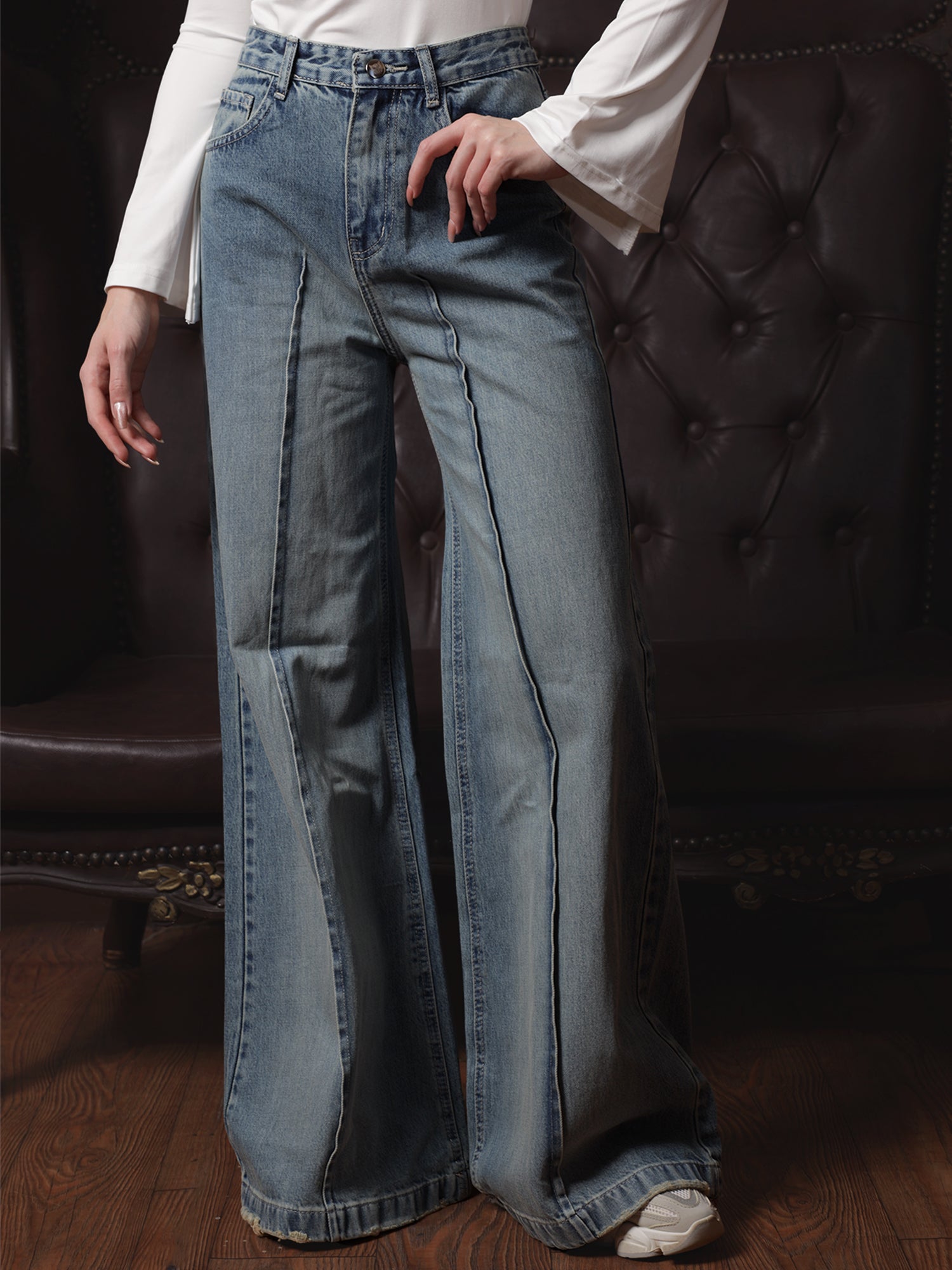 Owluxe Signature Super Wide-Leg Denim – SWL-01 – Heritage blue