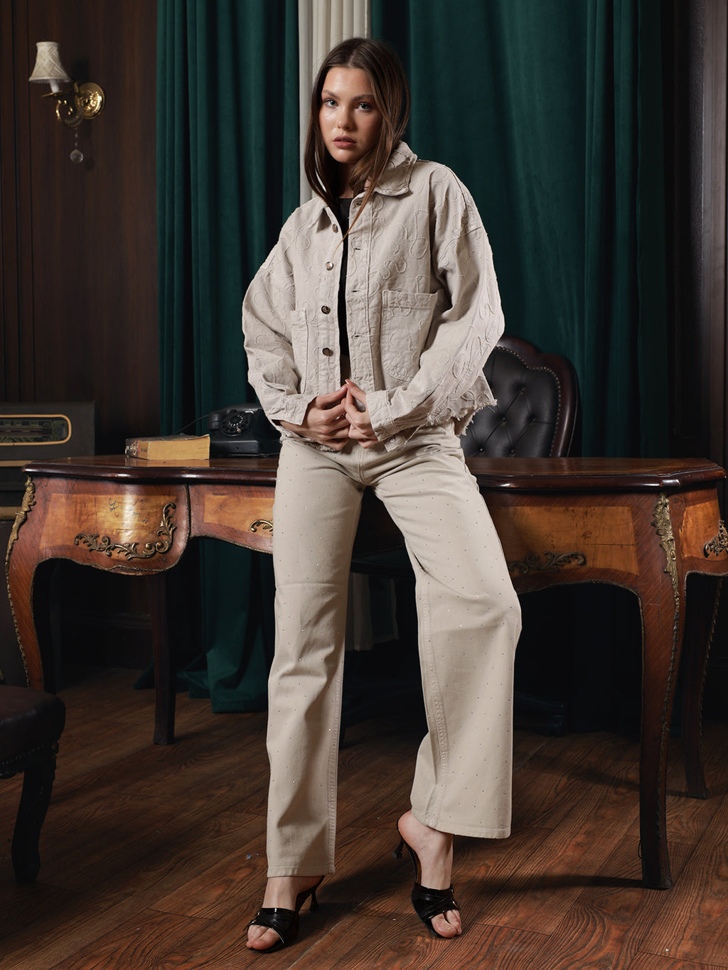 Owluxe Elite Denim Jacket - Beige