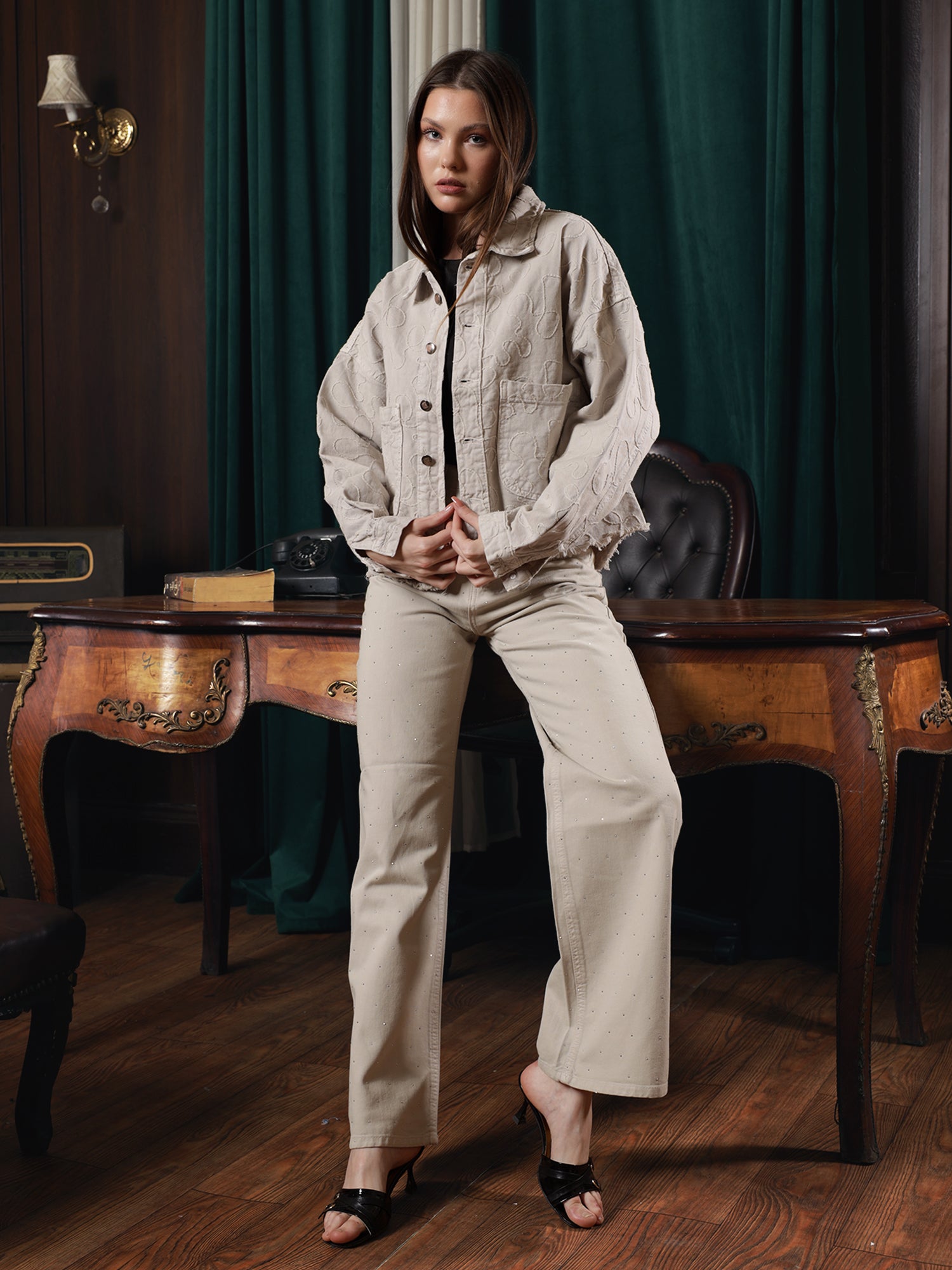 Owluxe Elite Denim Jacket - Beige