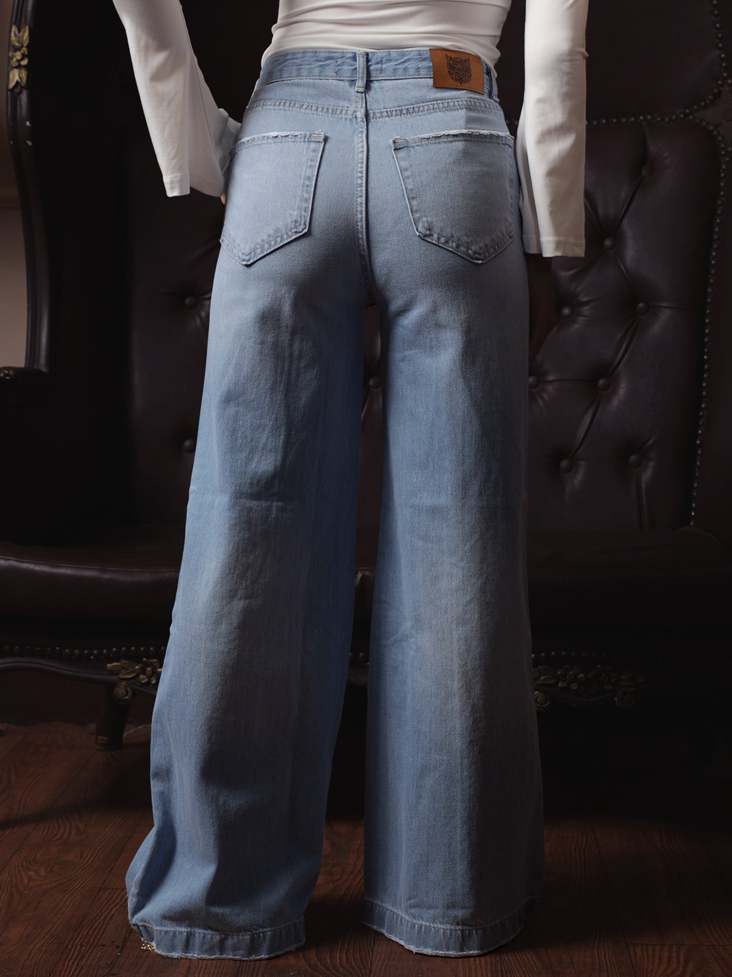 Owluxe Signature Super Wide-Leg Denim – SWL-01 – Sky Blue