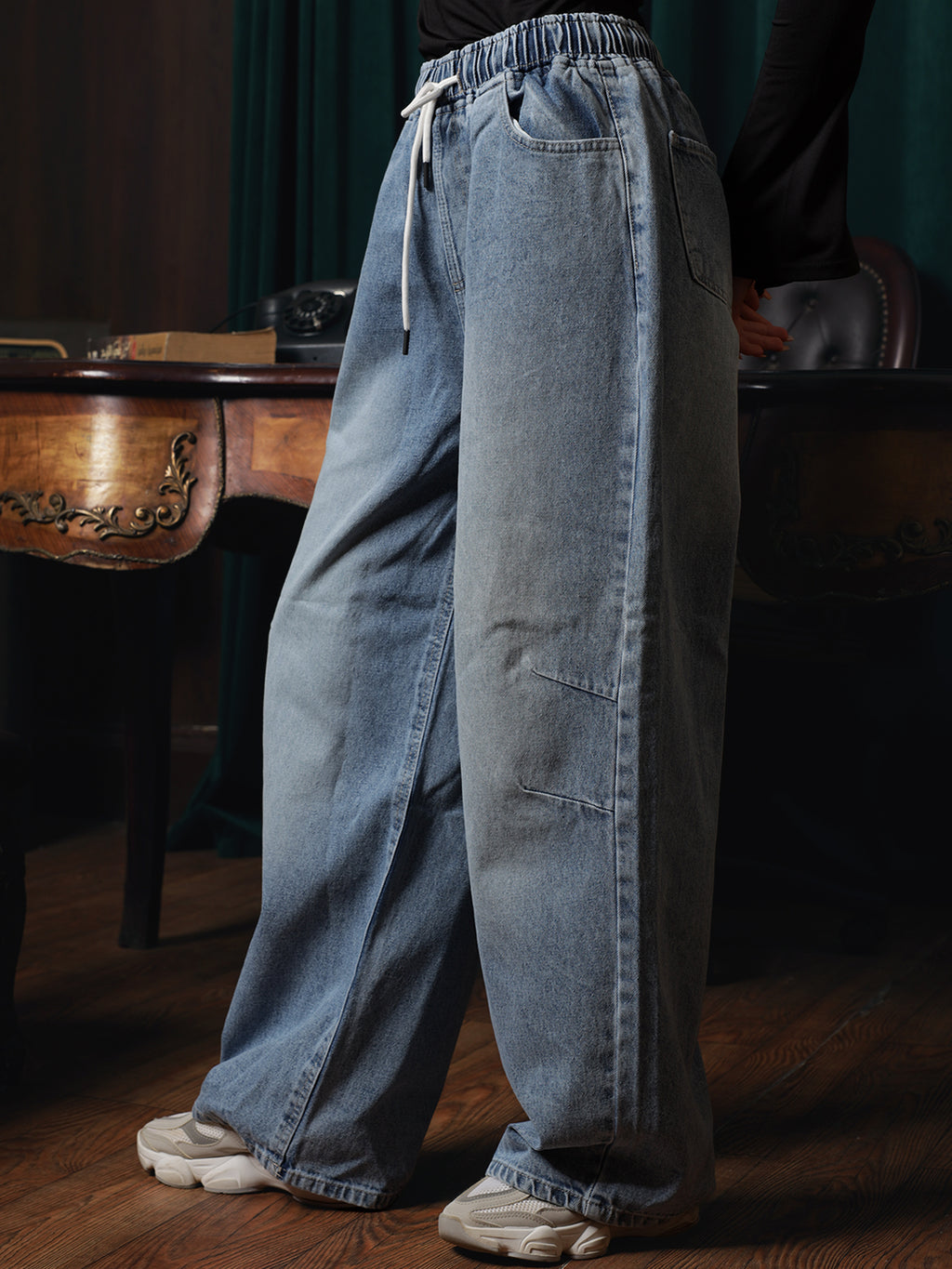 Owluxe Signature Elastic Waist Denim - Ocean Blue