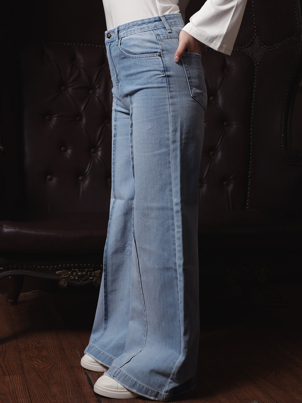 Owluxe Signature Super Wide-Leg Denim – SWL-01 – Sky Blue