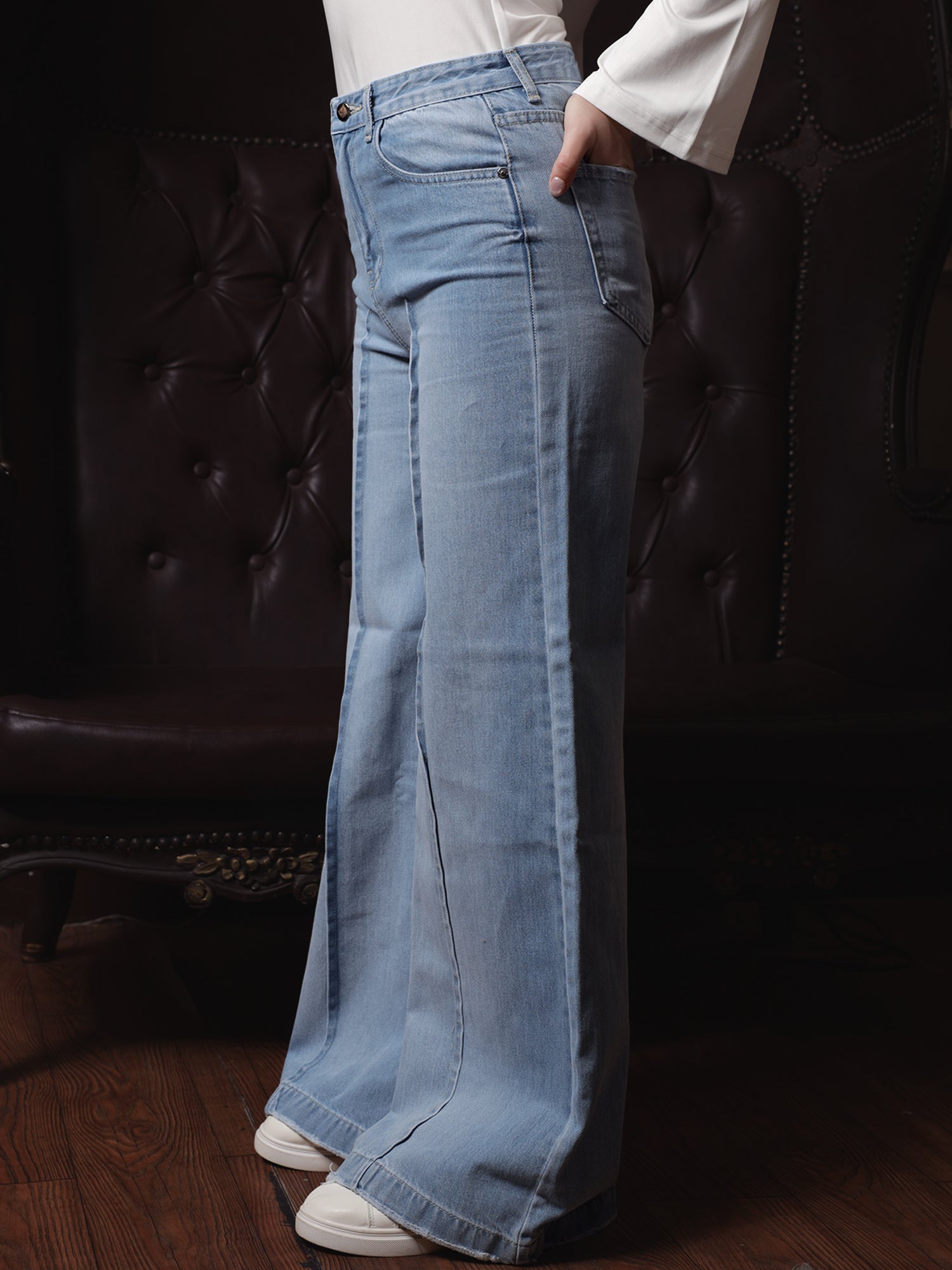 Owluxe Signature Super Wide-Leg Denim – SWL-01 – Sky Blue