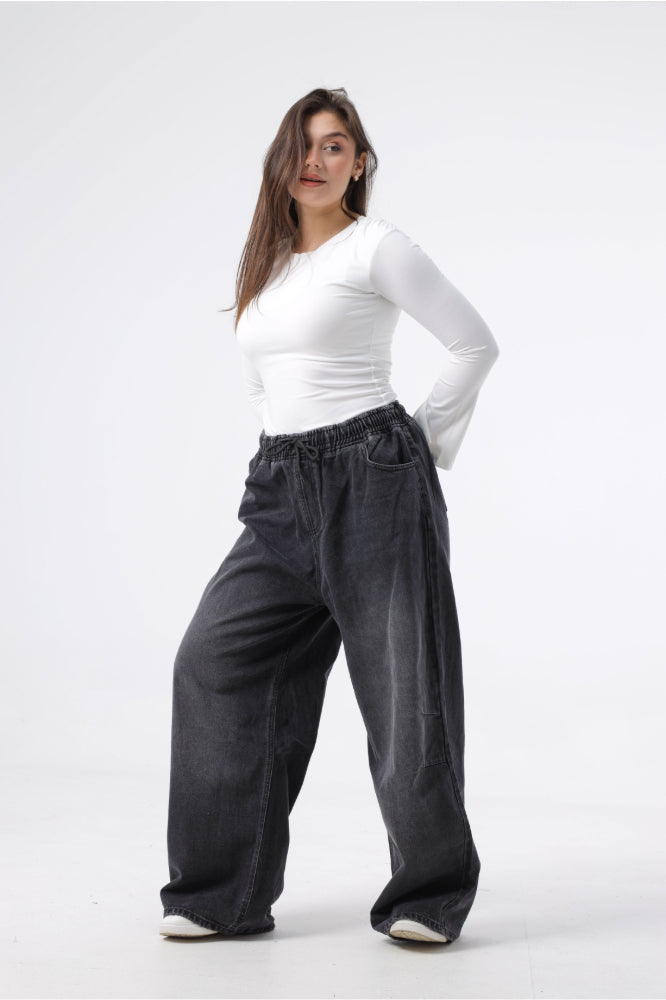 Owluxe Elastic Waist — Charcoal