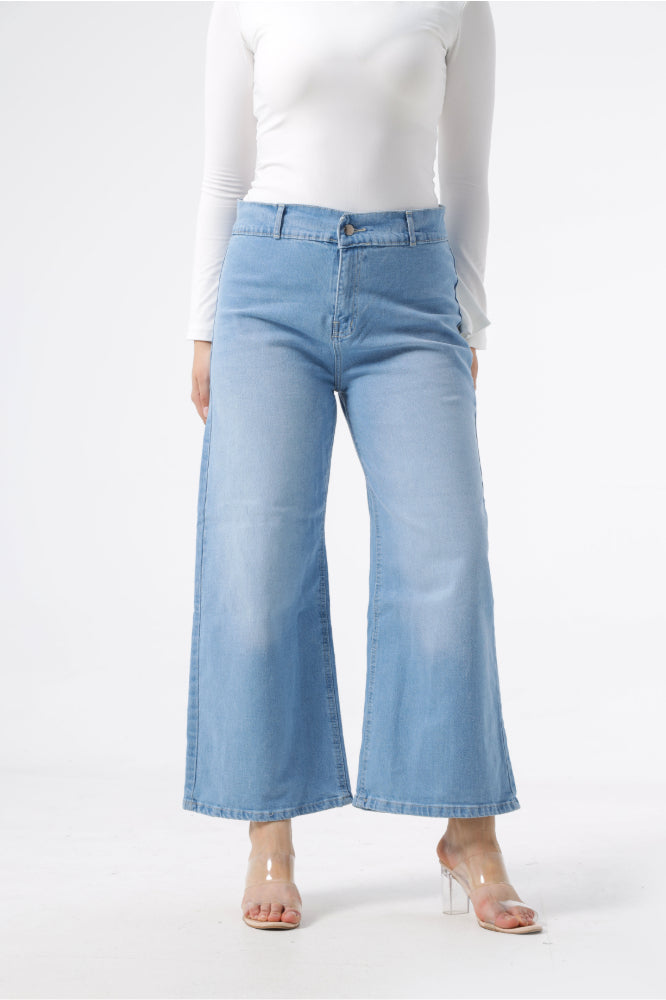 Owluxe Wide-Leg — Sky (Cropped)