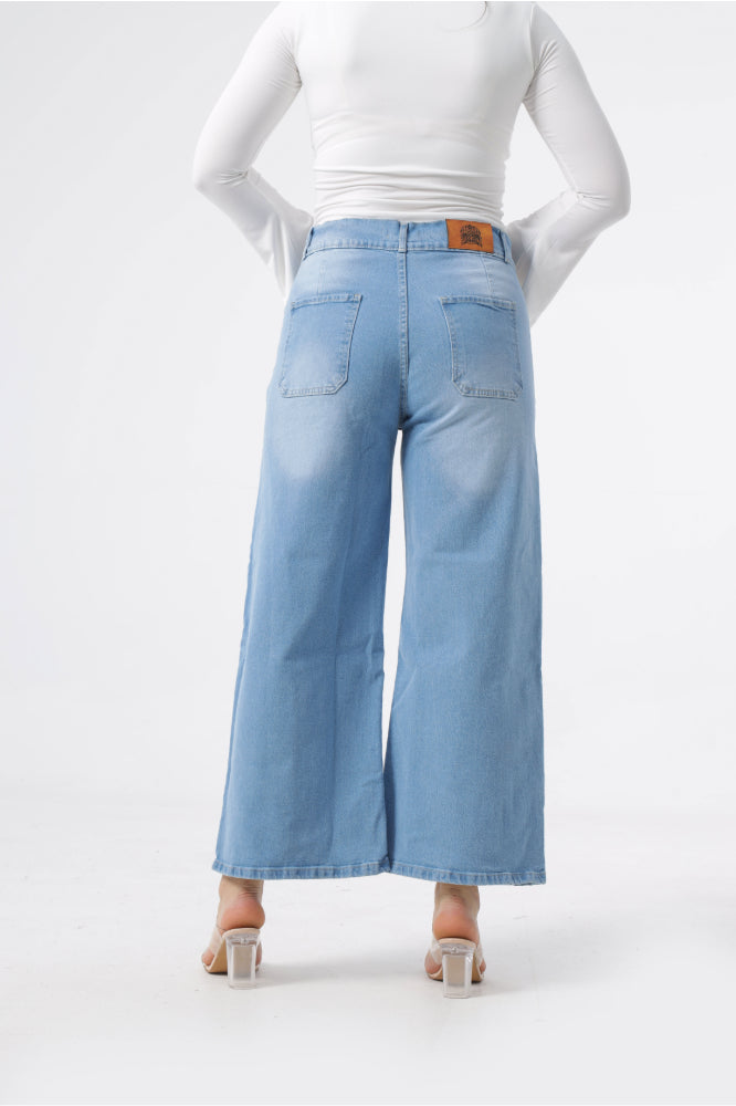 Owluxe Wide-Leg — Sky (Cropped)