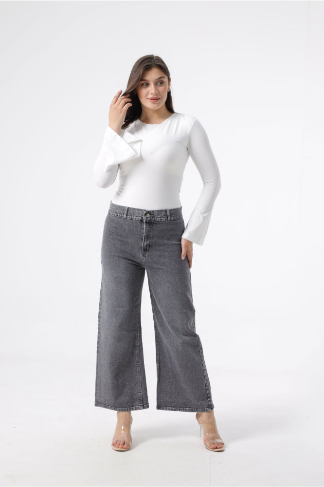 Owluxe Wide-Leg — Concrete (Cropped)