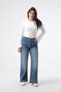Owluxe Super Wide Leg - Mid Vintage Blue