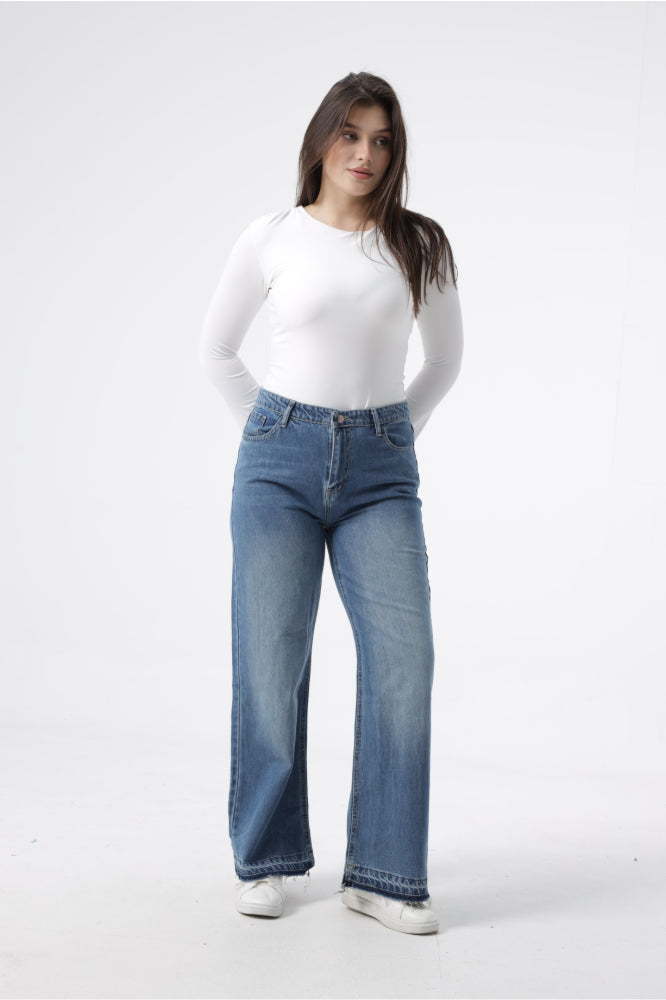 Owluxe Super Wide Leg - Mid Vintage Blue