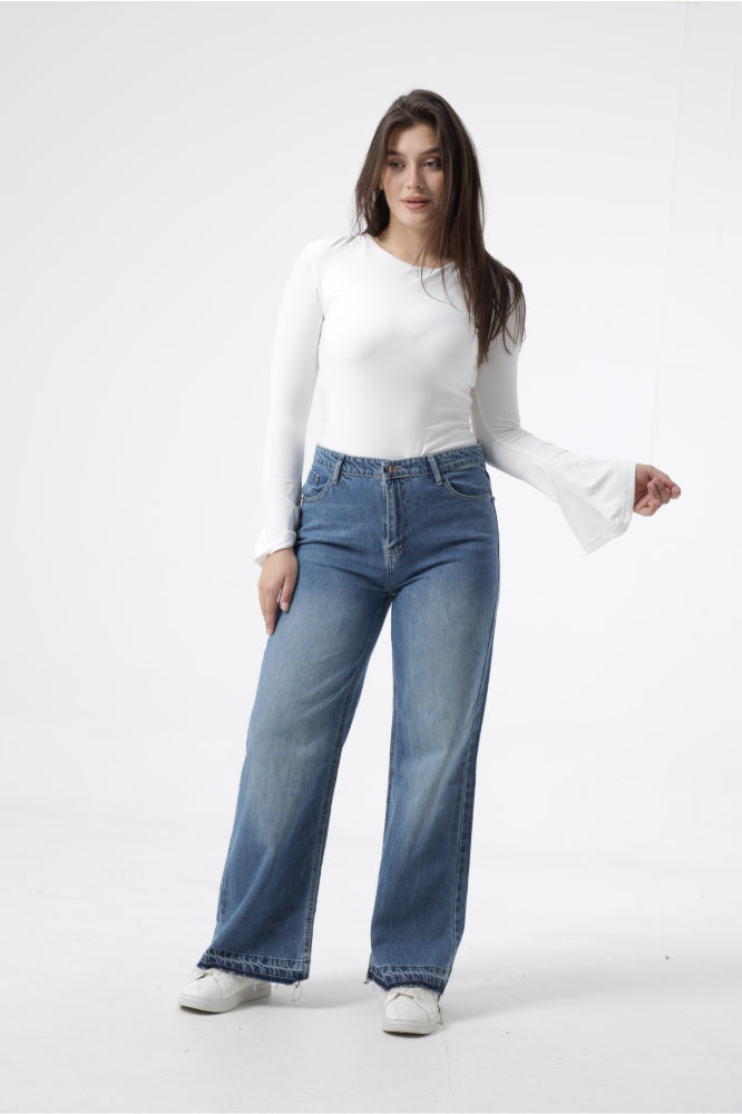 Owluxe Super Wide Leg - Mid Vintage Blue