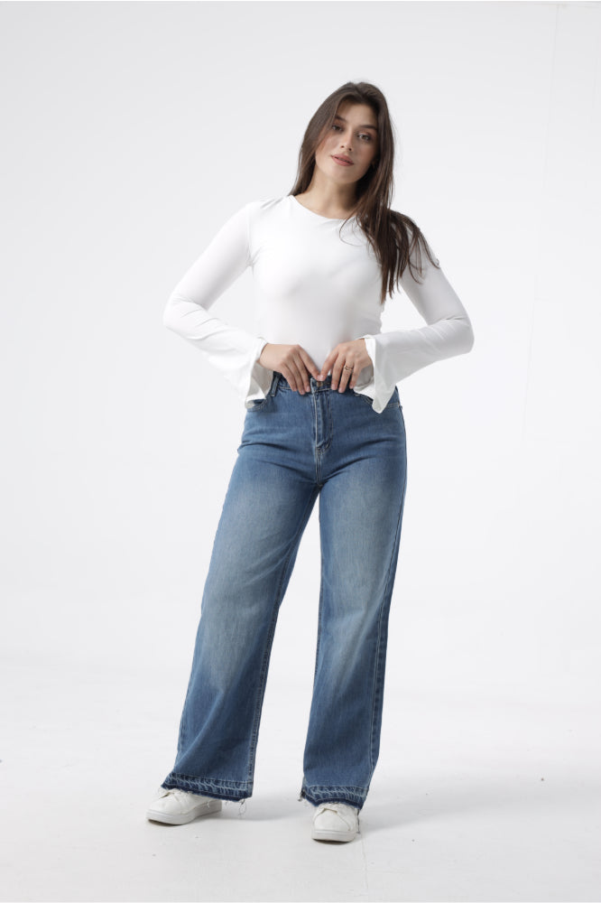 Owluxe Super Wide Leg - Mid Vintage Blue