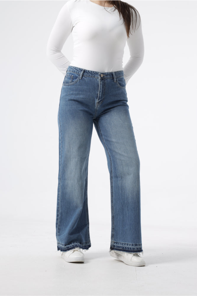 Owluxe Super Wide Leg - Mid Vintage Blue