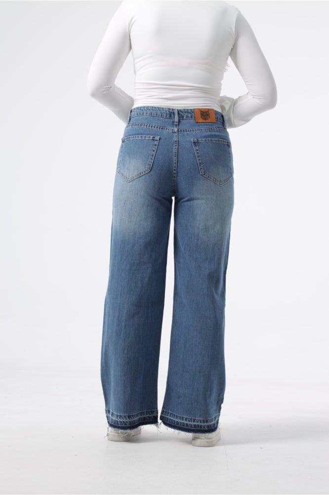 Owluxe Super Wide Leg - Mid Vintage Blue