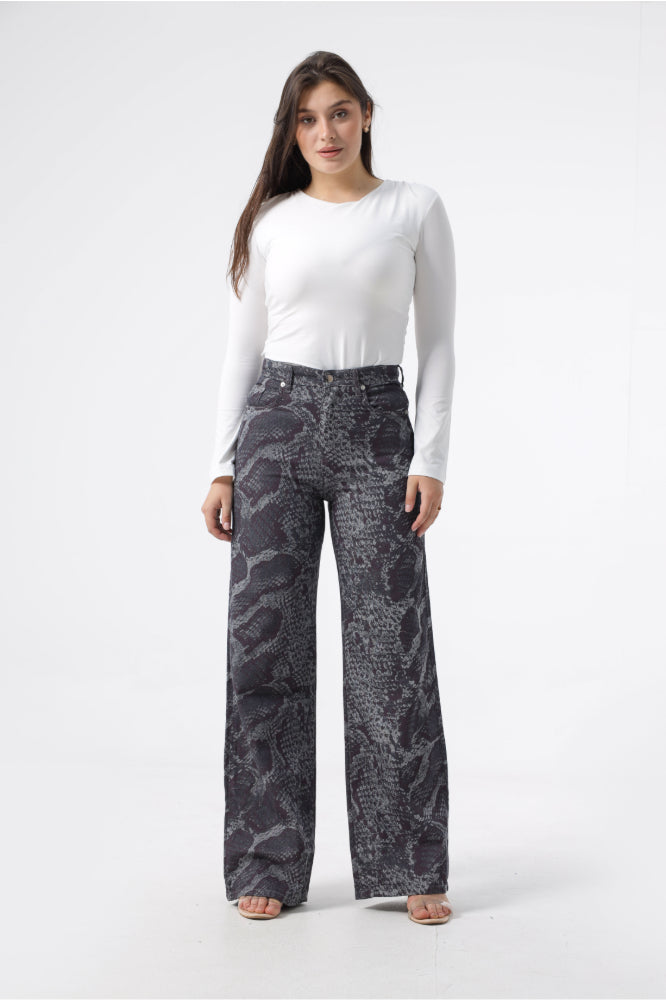 Owluxe Wide-Leg — Python Print