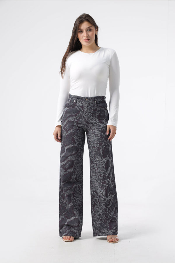 Owluxe Wide-Leg — Python Print