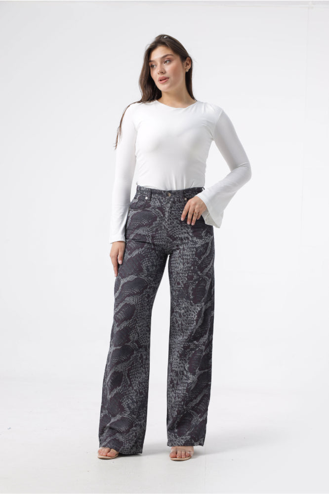 Owluxe Wide-Leg — Python Print
