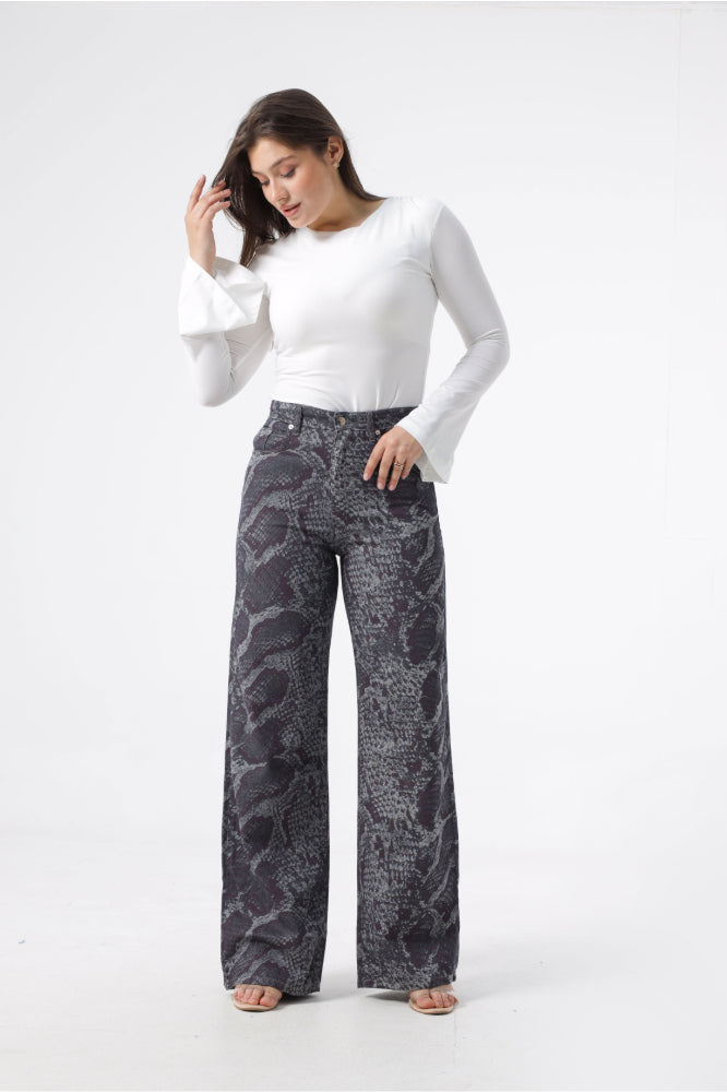 Owluxe Wide-Leg — Python Print