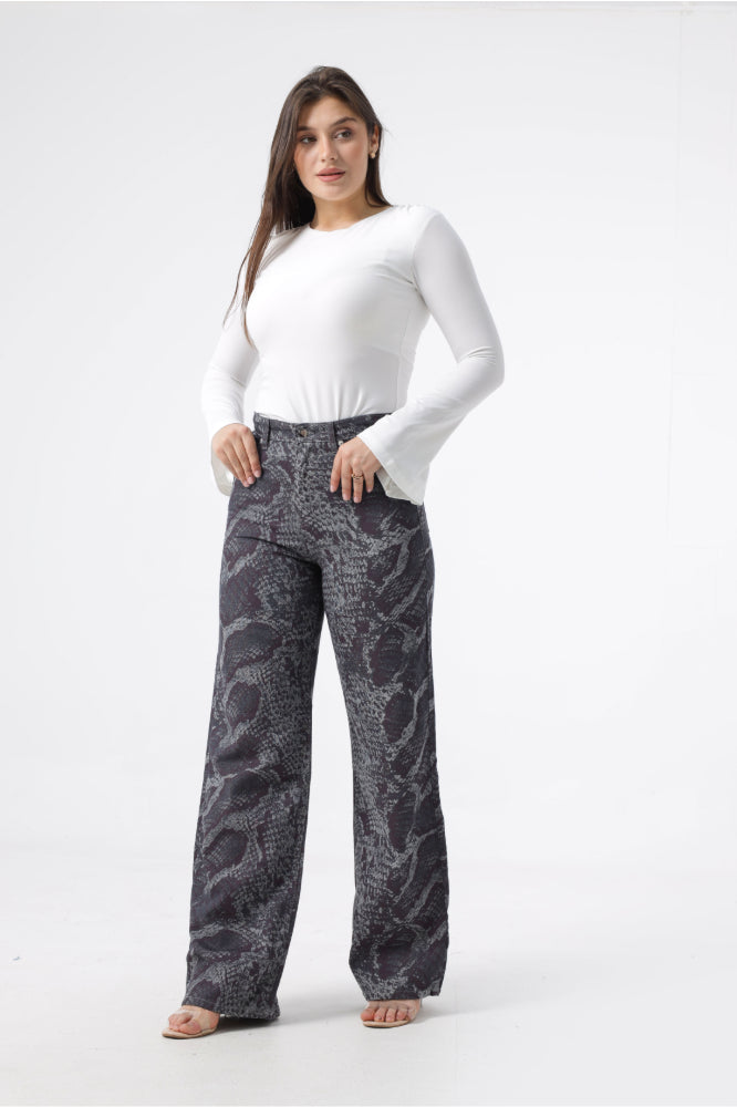Owluxe Wide-Leg — Python Print