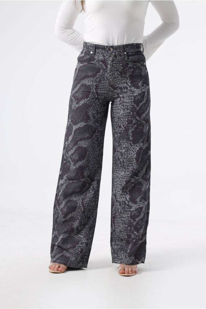 Owluxe Wide-Leg — Python Print
