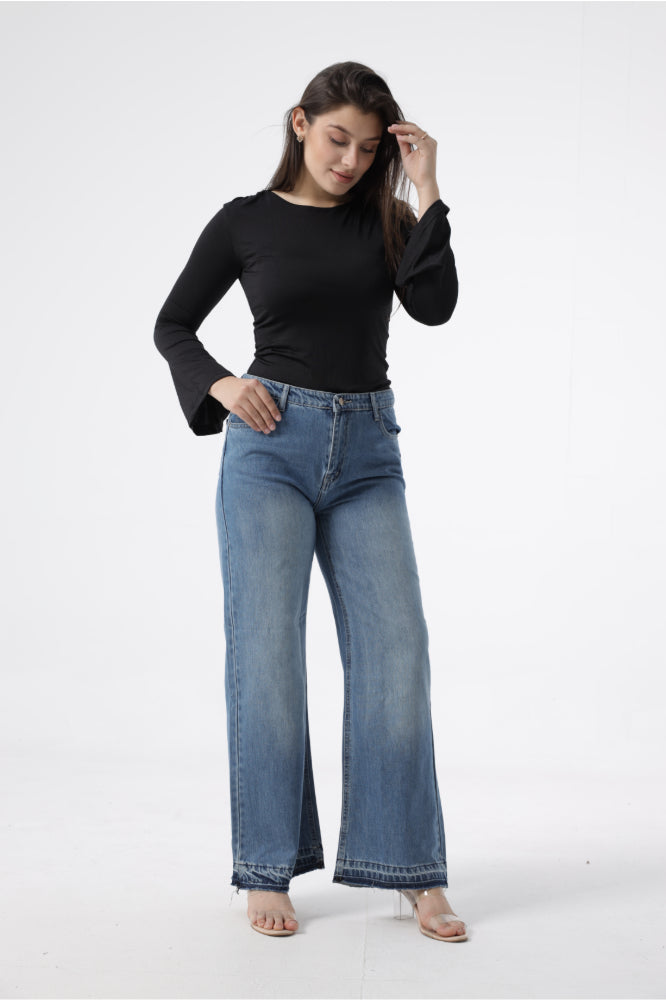Owluxe Super Wide-Leg — Vintage Blue