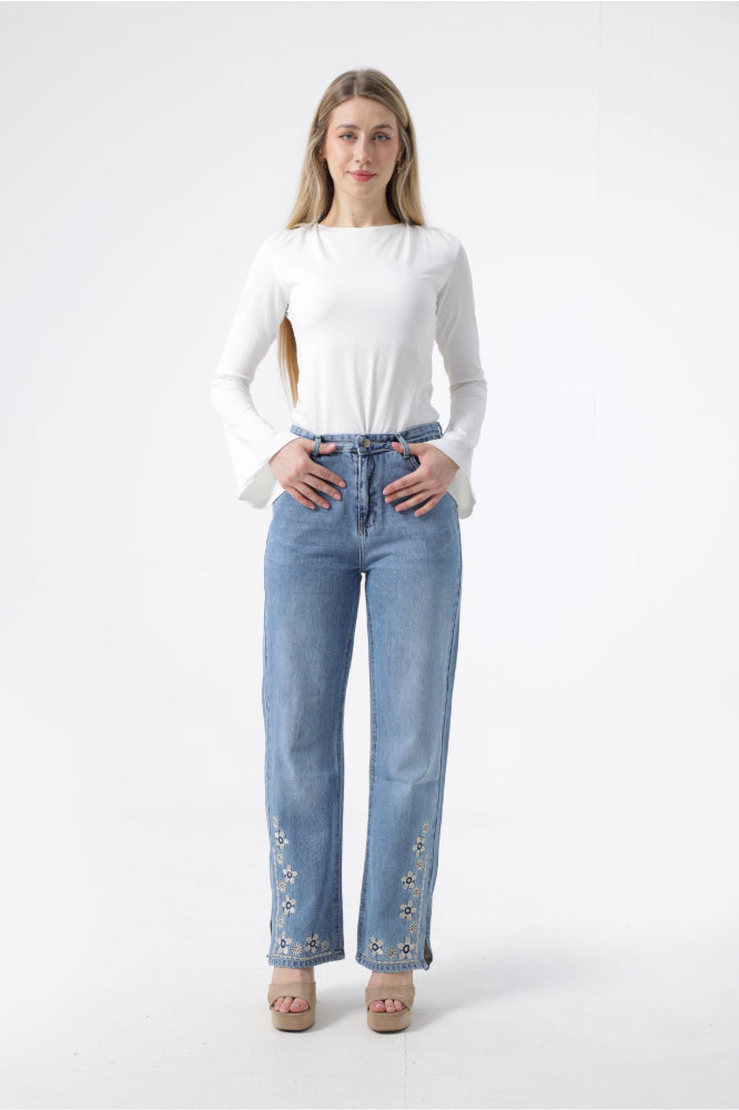 Owluxe Wide-Leg Denim – Midnight