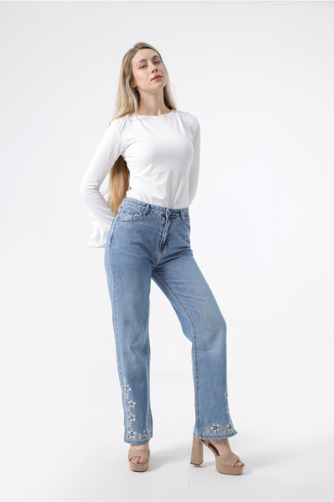 Owluxe Wide-Leg Denim – Midnight