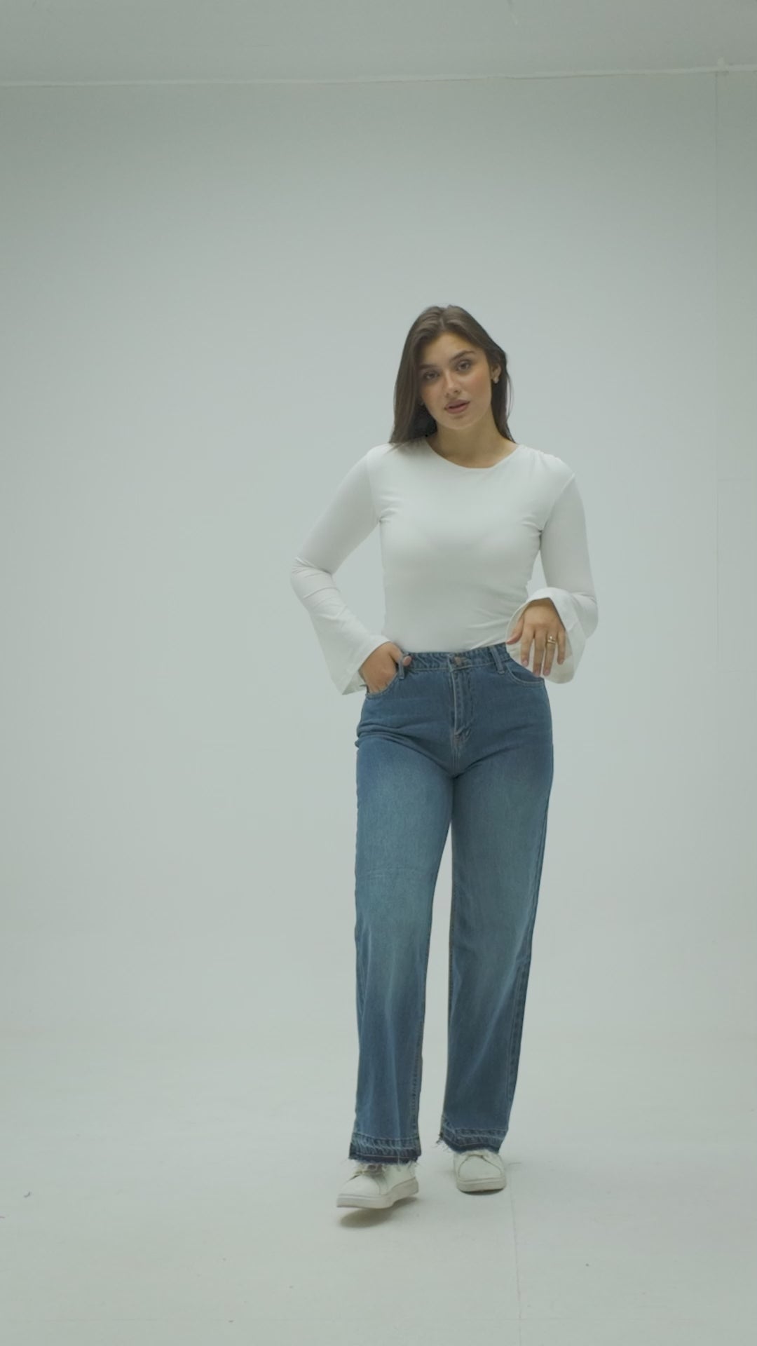 Owluxe Super Wide Leg - Mid Vintage Blue